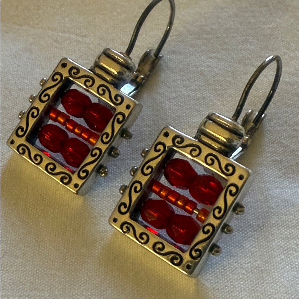 brighton Silver and Red Earrings